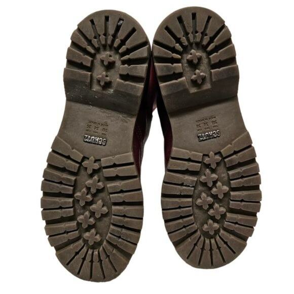 Schutz Boots Womens Size 5 Burgundy Leather Combat Moto Style Lace Up Grunge - Picture 9 of 14